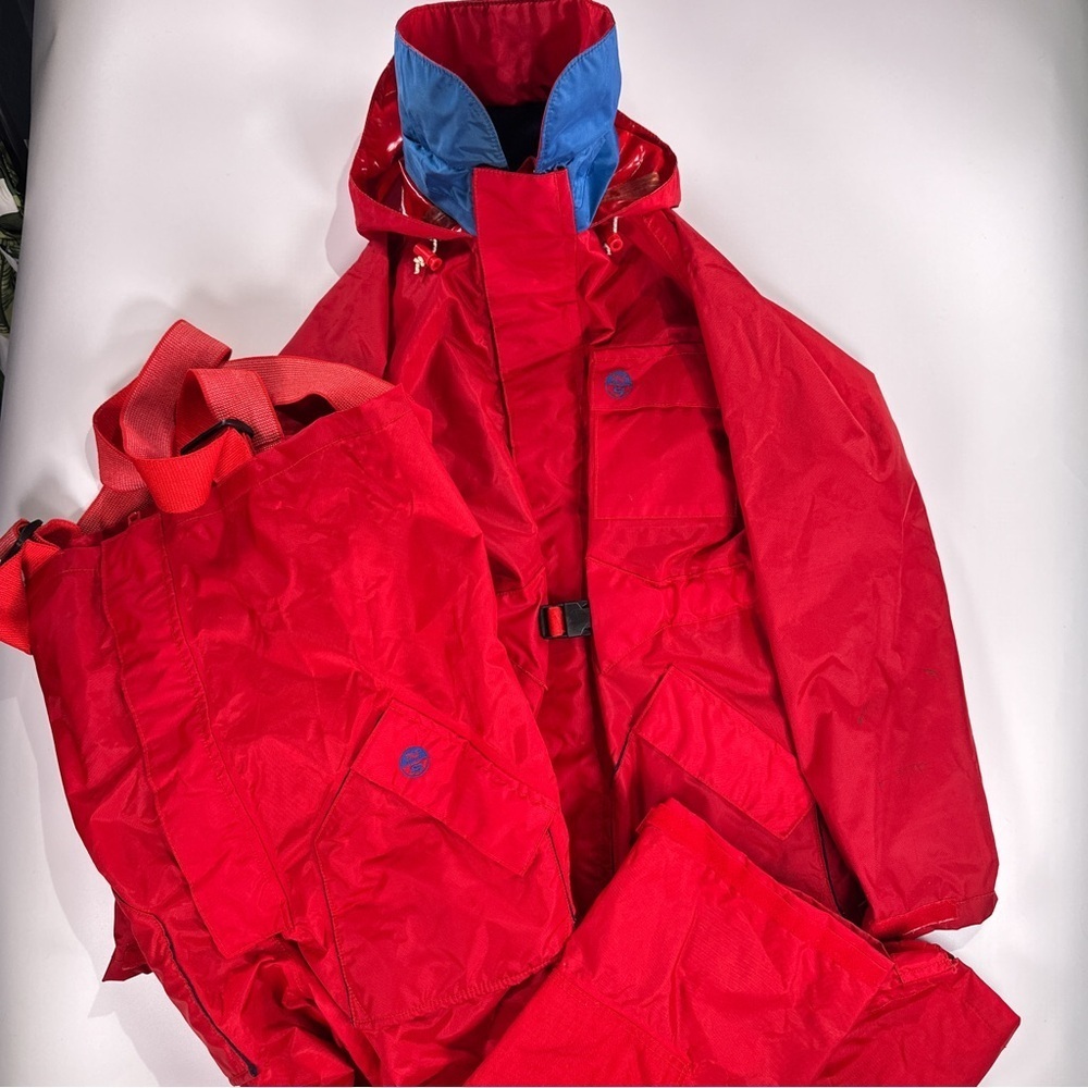 North Sails Unisex Foul Weather Rain Suit Red Small - Picture 2 of 15
